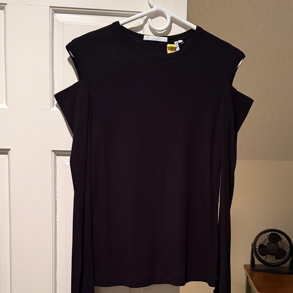 Helmut Lang Black Cut-Out Long Sleeve Top